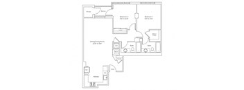 the bedford floor plan with 2 bedrooms