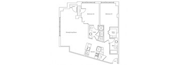 a floor plan of a bedroom apartment