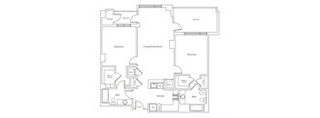 a floor plan of a bedroom apartment