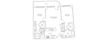 a floor plan of a bedroom apartment