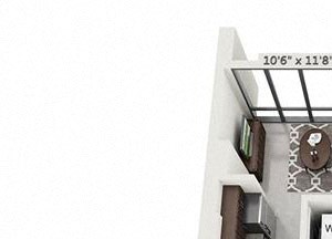 1 bed 1 bath floor plan 537 sf