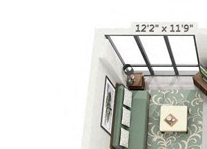 1 bed 1 bath floor plan 572 sf