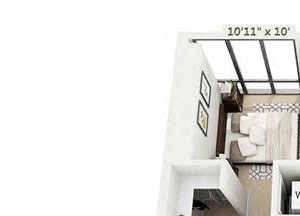 1 bed 1 bath floor plan 694 sf