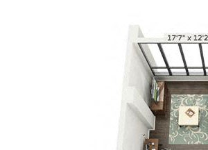 1 bed 1 bath floor plan 726 sf