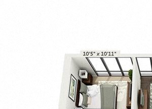 1 bed 1 bath floor plan 858 sf