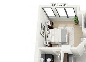 2 bed 2 bath floor plan 1030 sf