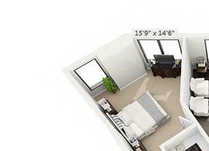 2 bed 2 bath floor plan 1044 sf