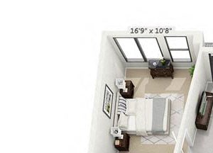 2 bed 2 bath floor plan 1129 sf