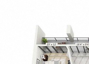 2 bed 2 bath floor plan 1162 SF