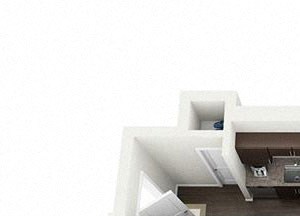 Studio floor plan 349 sf