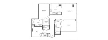 A black and white image of a floor plan for a house.