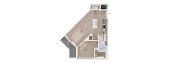 a floor plan of a 1 bedroom apartment