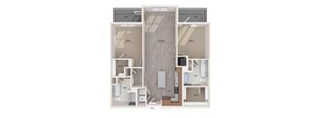 a floor plan with a refrigerator and a microwave