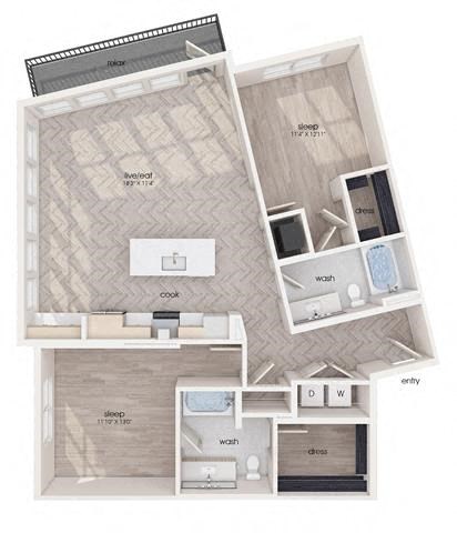 a floor plan of a home with a bedroom and a living room