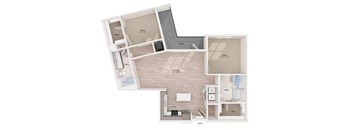 a floor plan of a one bedroom apartment