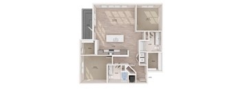 a floor plan of a 1 bedroom apartment
