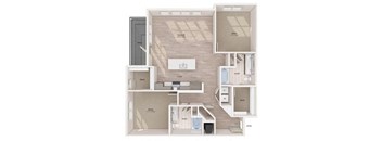 a floor plan of a 1 bedroom apartment