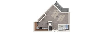 a floor plan of a house with a gray wall
