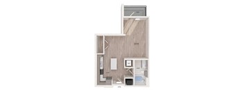 a room with a sink a microwave and a mirror