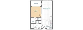 a floor plan of a bedroom apartment