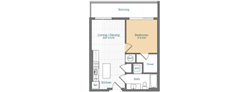 a floor plan of a bedroom apartment