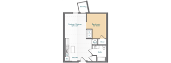 a floor plan of a bedroom apartment