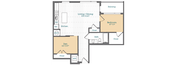 a floor plan of a two bedroom apartment