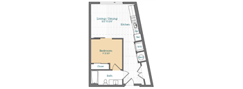 a floor plan of a bedroom apartment