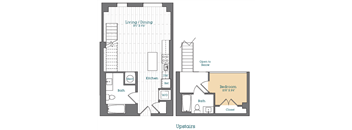 a floor plan of a bedroom apartment