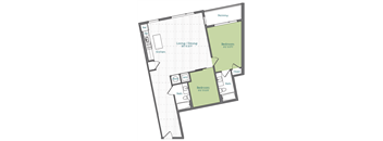 a floor plan of a bedroom apartment