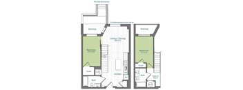 a floor plan of a bedroom apartment