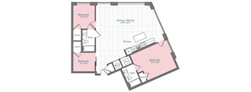 a floor plan of a bedroom apartment