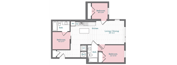 a floor plan of a bedroom apartment