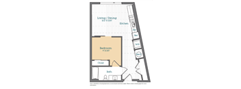 a floor plan of a bedroom apartment