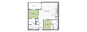 a floor plan of a bedroom apartment