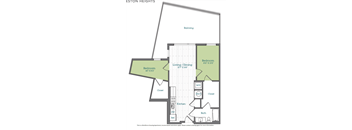 a floor plan of a bedroom apartment