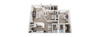 a 1 bedroom floor plan  395