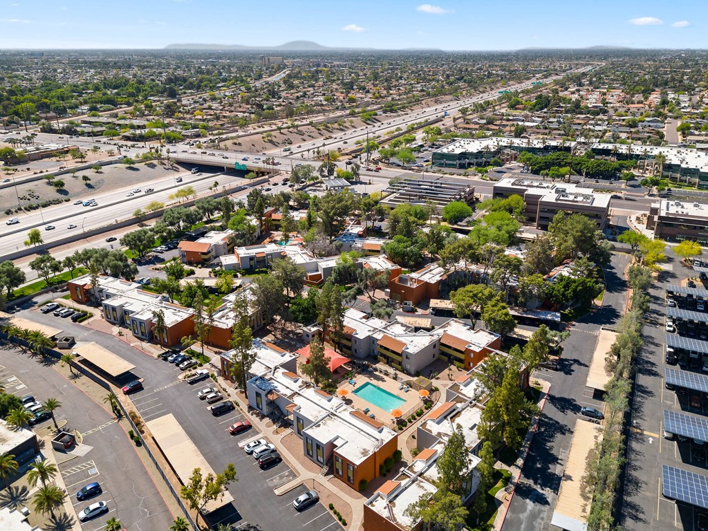 an aerial view of the city of phoenix