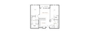 A black and white image of a house floor plan.