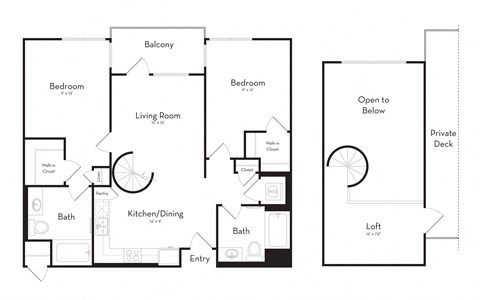 Two Bedroom Two Bathroom Loft