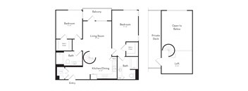 Two Bedroom two Bathroom Loft