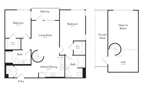 Two Bedroom two Bathroom Loft