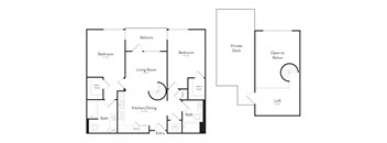 Two Bedroom Two Bathroom Loft