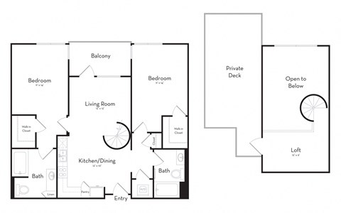 Two Bedroom Two Bathroom Loft