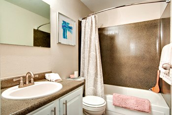 Bathroom With Bathtub Bathroom With Bathtub at StonePointe, University Place, WA - Photo Gallery 5