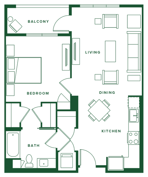 a floor plan of a home with a green background