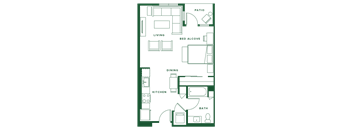 a floor plan showing the layout of the apartment