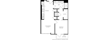 a floor plan of a small house with a kitchen and a living room