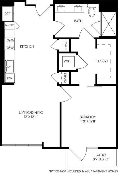a floor plan of a small house with a kitchen and a living room