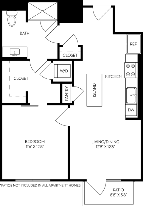 a floor plan of a house with a kitchen and a living room